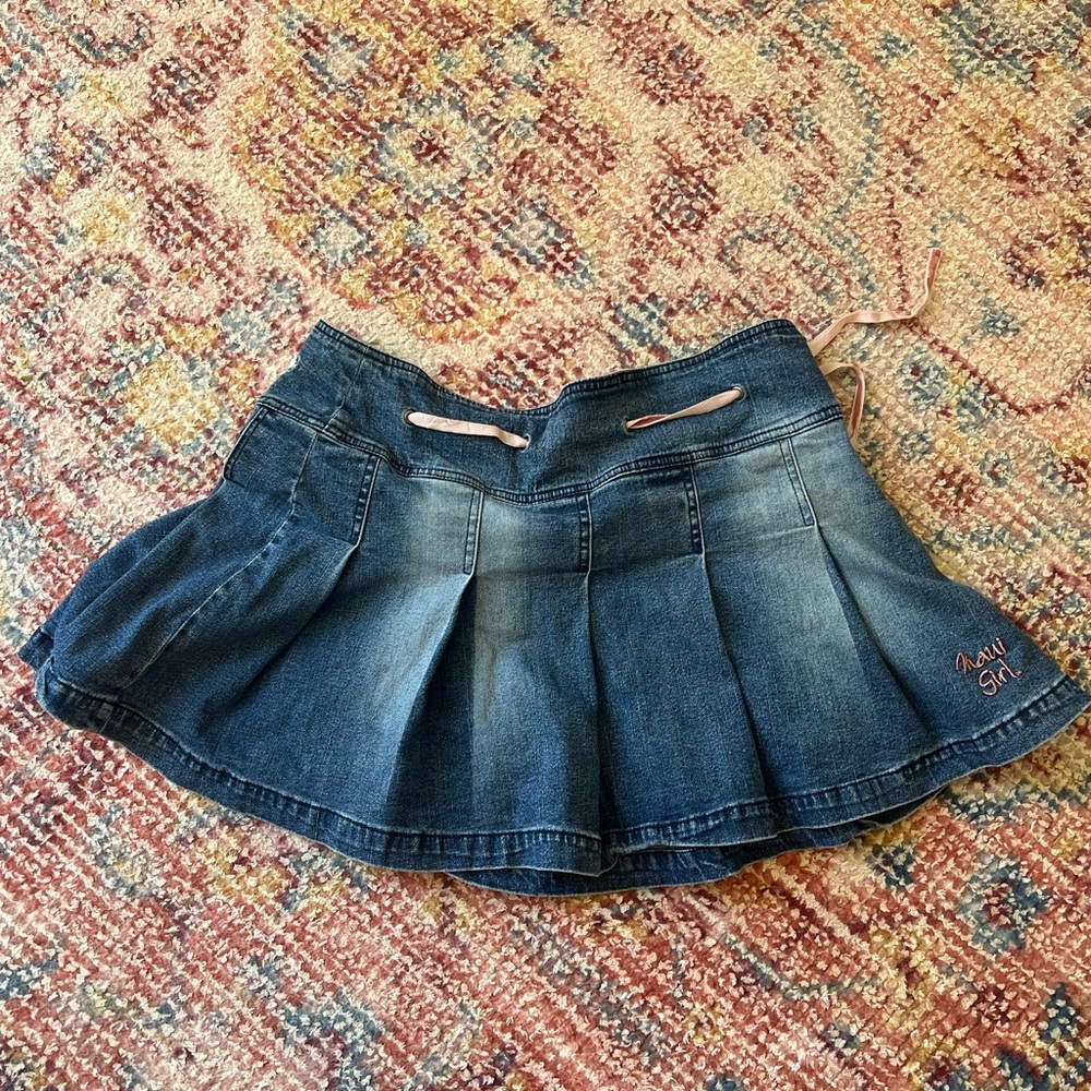 Maui girl vintage pleaded denim skirt